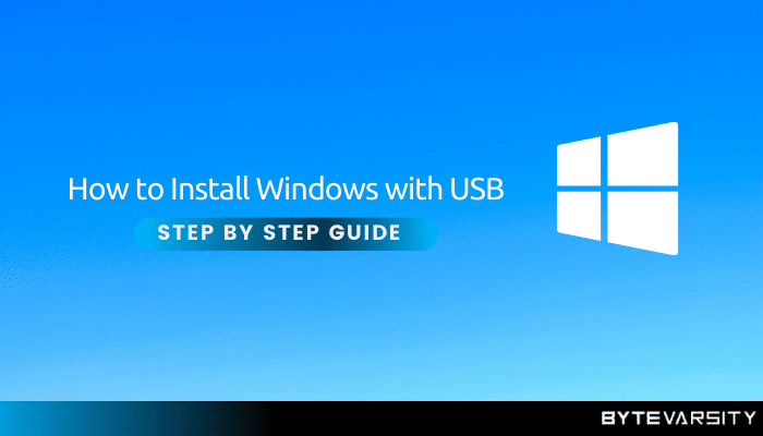 how to install windows 10 with USB