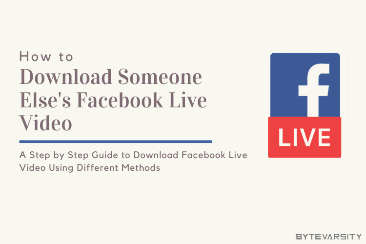How To Download Someone Else's Facebook Live Video