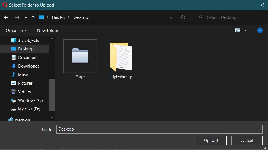 Folder upload to drive